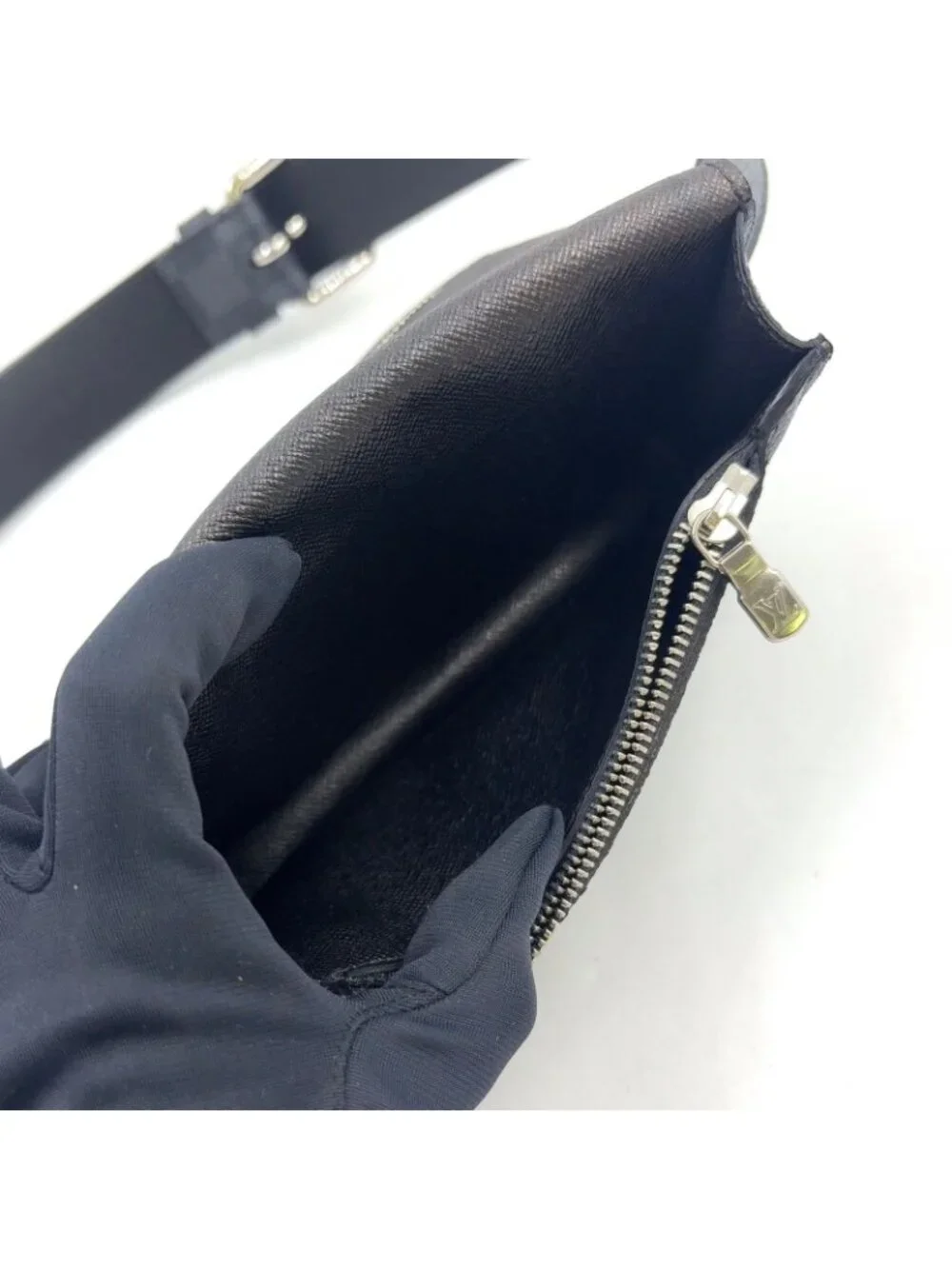 Louis Vuitton Ceinture Pochette Homme Damier Graphite Leather Black Belt